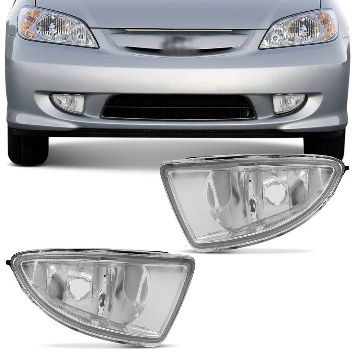 Par Farol Milha Honda Civic 2004 2005 2006 Auxiliar Neblina