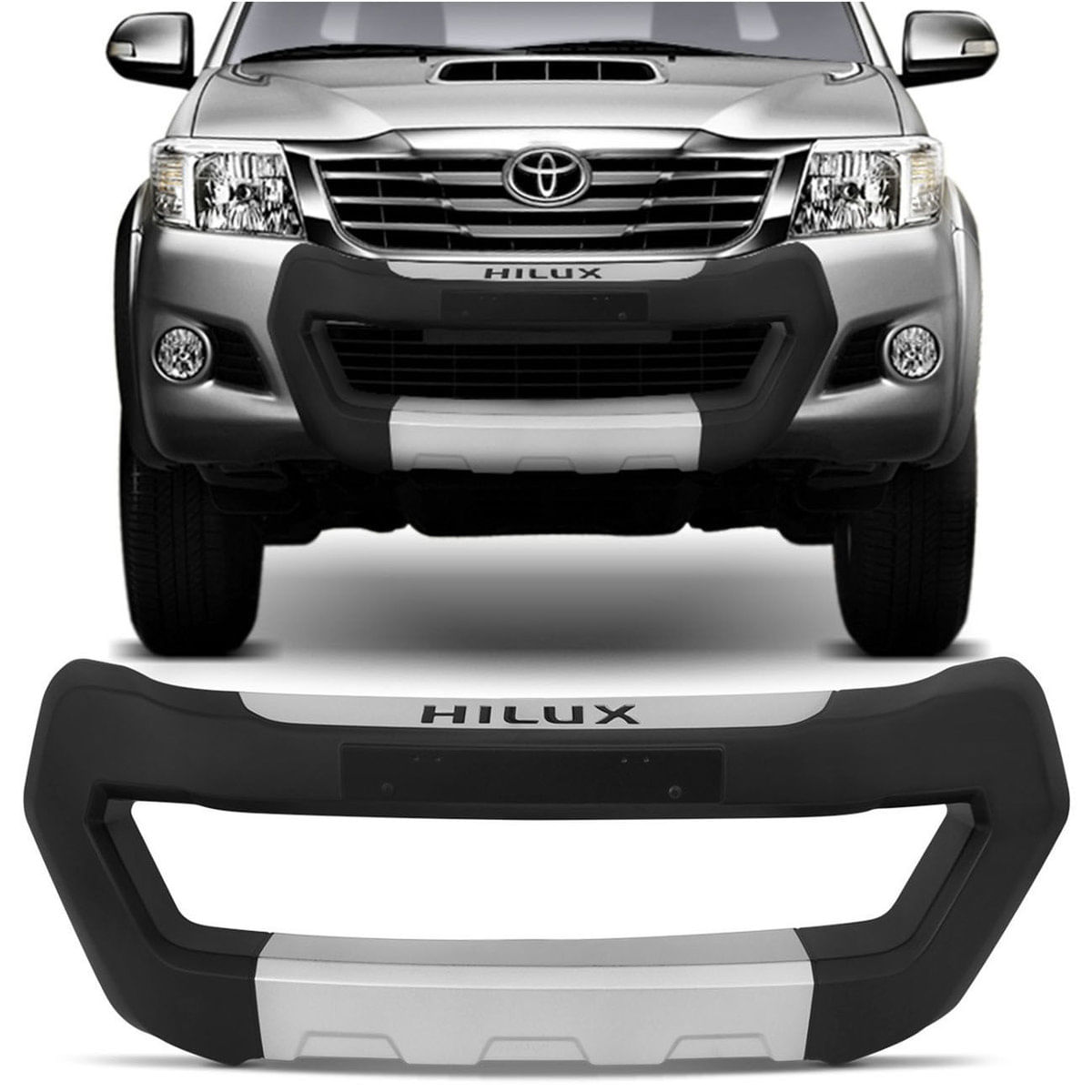 Overbumper Hilux Sr Srv 2013 2014 2015 Preto Prata Front Bumper Protetor Frontal