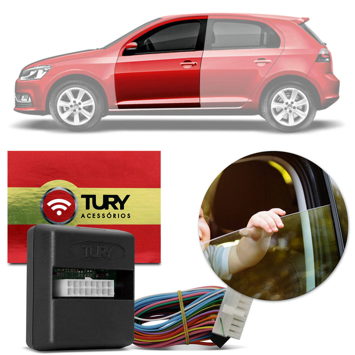 Módulo Vidro Elétrico Volkswagen Gol Parati Saveiro Voyage Spacefox Crossfox Fox 2P Tury Pro 2 Kr