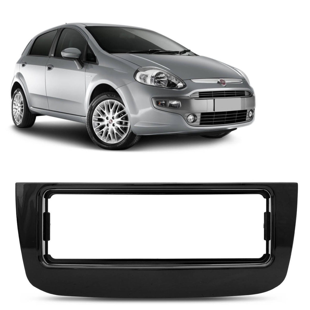 Moldura Do Painel 1 Din Fiat Punto 2013 A 2016 Preto Black Piano Para Player Encaixe Perfeito