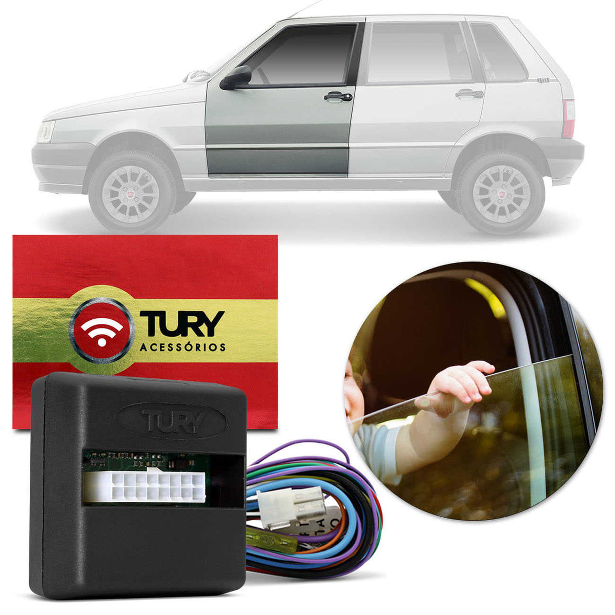 Módulo Vidro Elétrico Fiat Marea 500 Doblo Uno Mille Fiorino Coupê Tipo 2P Tury Pro 2.18