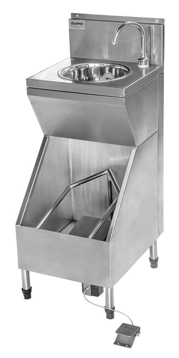Lava-Botas Com Lavatório Para Assepsia Integrado Atual Inox Lbl-40