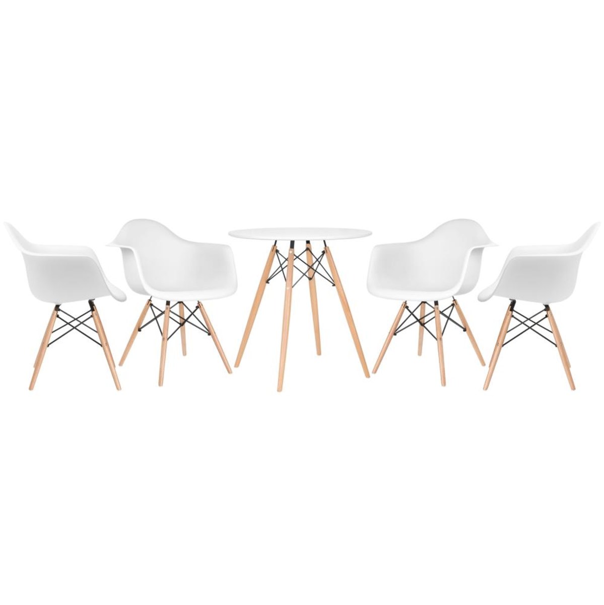 Mesa branco com cadeiras branco