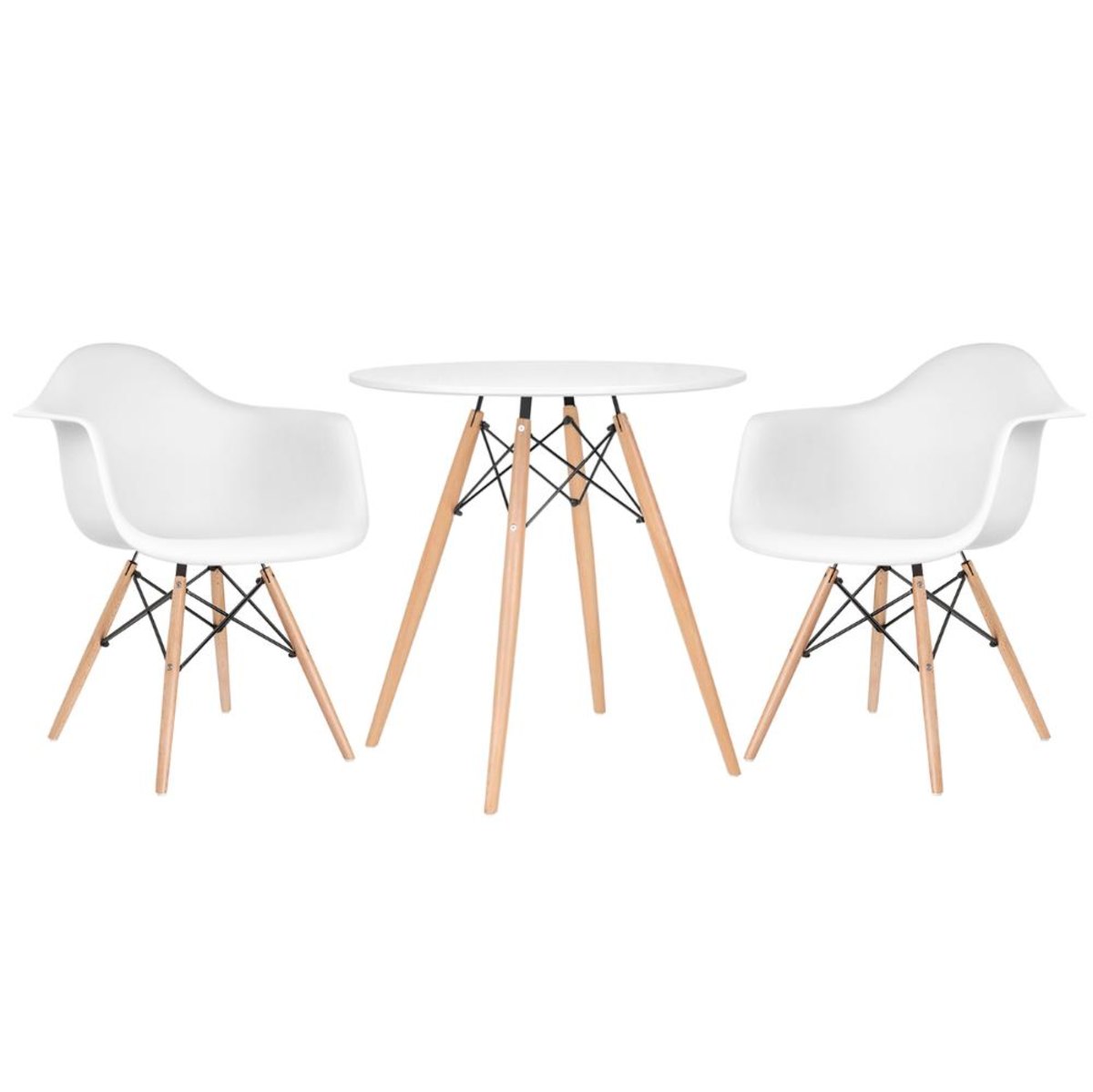 Mesa branco com cadeiras branco