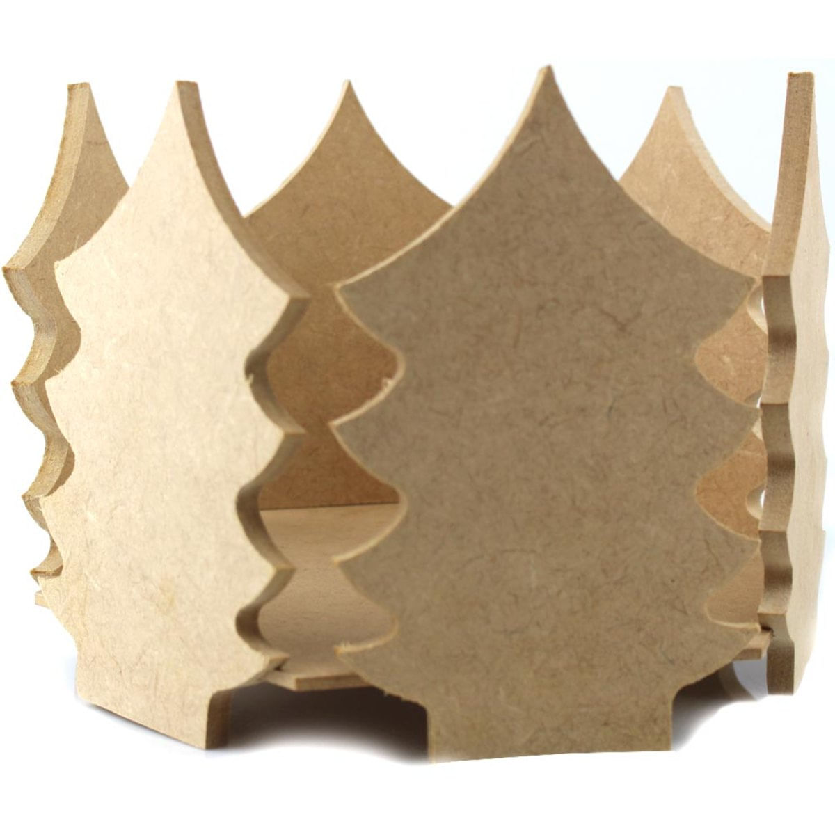 Porta Panetone De Pinheiro Natal De Mdf Madeira Crua - Tamanho: 17 X 17 X 13 Cm