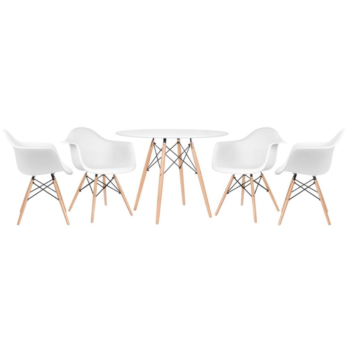 Mesa branco com cadeiras branco