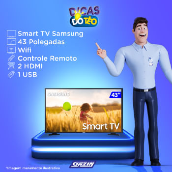 Imagem Tv 43" Samsung Led Smart Tizen Wi-Fi Full Hd - Un43t5300agxzd